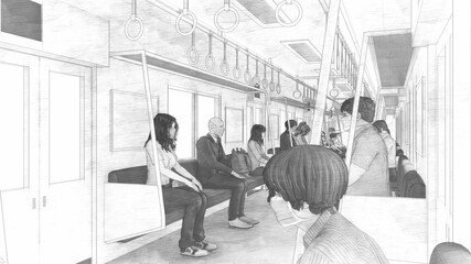 最も共有された 満員 電車 イラスト 電車 満員 イラスト Combrojostbdo