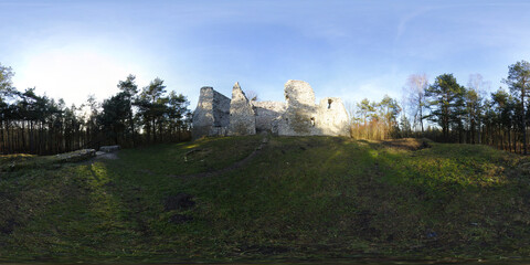 Fototapeta na wymiar Medieval Castle Ruins HDRI Panorama