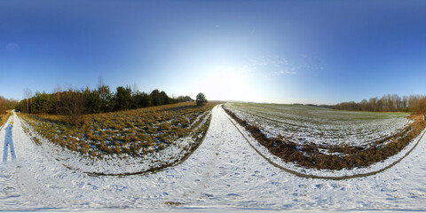 Winter rural Landscapes HDRI Panorama