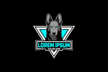 Animal German Shepard dog badge logo vector template