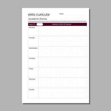 Extra Curricular Academic Planner Page