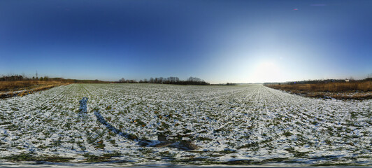 Winter rural Landscapes HDRI Panorama