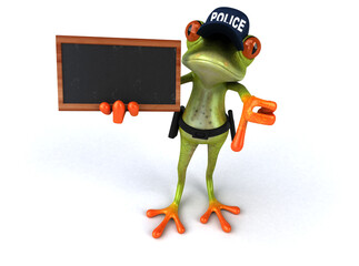 Fun 3D Cartoon frog police officer