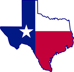 Texas. map of the united states. flag united states. patriotism. policy. democracy. geography. Light background. flat design.