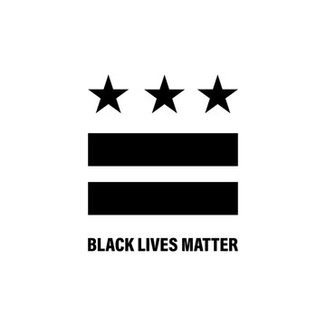 Black Lives Matter Road Painting Vector  Washington Dc Road Yellow Painting African American Police Protest. Human Racial Rights. Usa