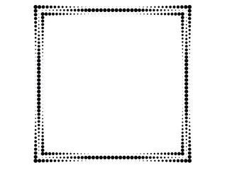 Halftone dots logo in Square form . vector dotted frame . design element