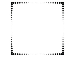 Halftone dots logo in Square form . vector dotted frame . design element