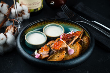 potato pancakes with caviar