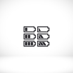 Fototapeta na wymiar Battery icon set. Vector EPS 10. Battery. Charging Flat Design. battery charge and use.