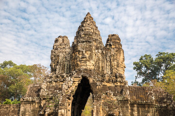 Gate of Bayon Temple, Angkor Wat complex, Siem Reap, Cambodia.