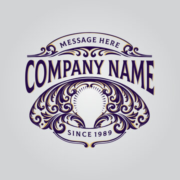 Elegant badge ornament your company business craft beer and catering merchandise