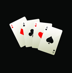 
Illustration of cards for gambling on a black background
