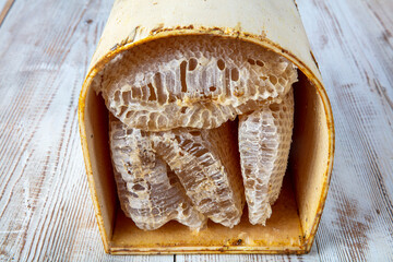 Organic honeycomb (Turkish Karakovan Honey). Karakovan natural honeycomb made in nature.