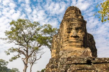 Gate of Bayon Temple, Angkor Wat complex, Siem Reap, Cambodia.