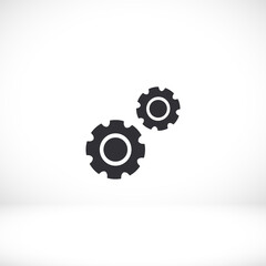 Gear icon. two gears. Vector graphics display work style. dual gear vector graphics. for your website 10 eps