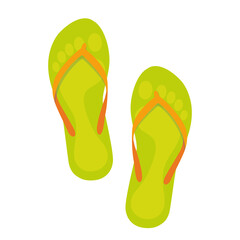 flip flops with footprints isolated on a white background vector illustration EPS10