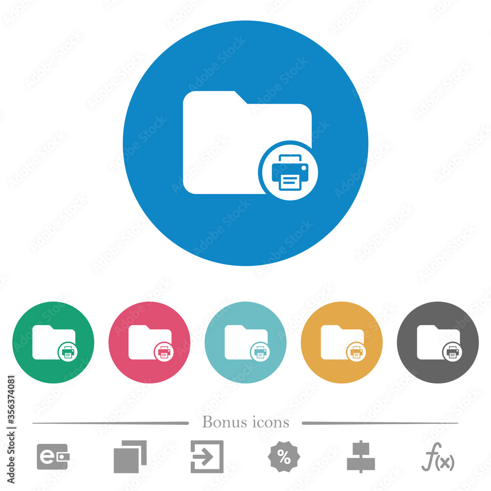 Poster print directory information flat round icons