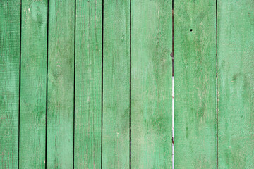 Background image of a green painted wooden fence texture