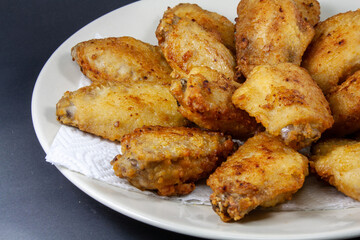 Fried chicken on a plate for lunch