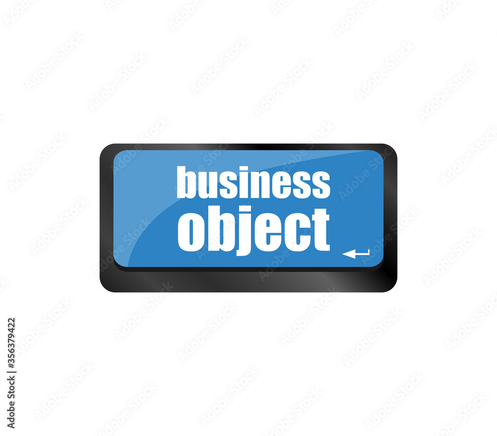 Poster business object - social concepts on computer keyboard, business concept