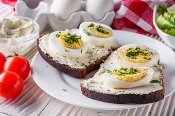 delicious and nutritious cheese and boiled egg sandwich