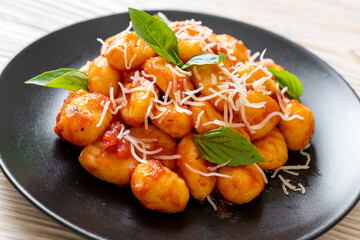 gnocchi in tomato sauce with cheese