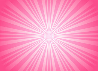 Sunlight horizontal background. Pink color burst background. Vector illustration.