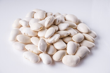 fresh organic natural beans on a white background