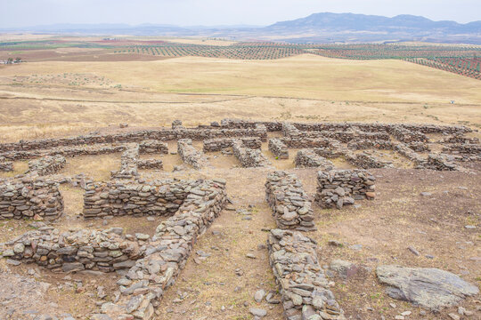 Hornachuelos houses. Archaeological site at Ribera del Fresno, Spain