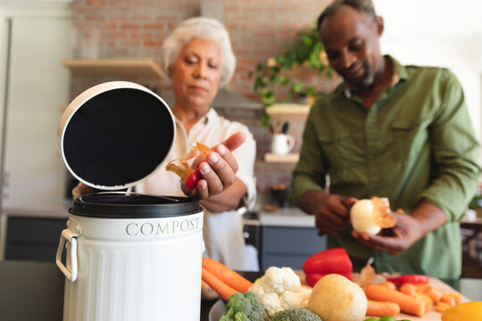 Senior African American couple in kitchen - Powered by Adobe