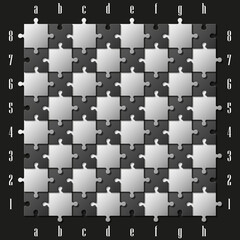 Chess board made ​​of puzzle