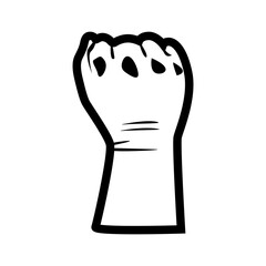 Hand symbol for black lives matter protest in USA to stop violence to black people. Fight for human right of Black People in U.S. America. Flat style