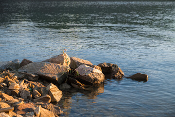 rocks in the lake