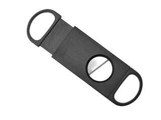 A black cigar cutter isolated on a white background