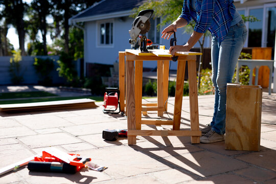 Women in Social Distancing doing DIY at home