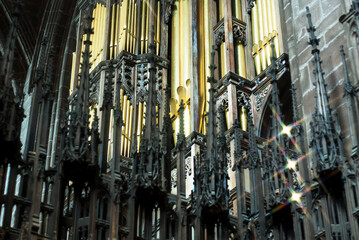 Organ inside the cathedral detail
