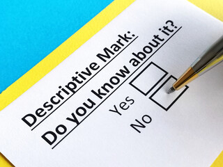 One person is answering question about descriptive mark.