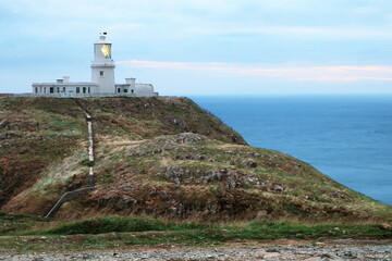 Fototapeta na wymiar Beautiful Wild Coastal Lighthouses on the Welsh Coast