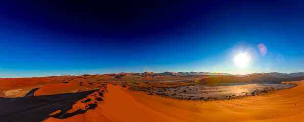 Fototapeta na wymiar Spectacular morning sunrise at Sossusvlei in the Namib Desert