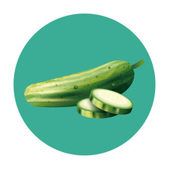 cucumber design, Vegetable organic food healthy fresh natural and market theme Vector illustration