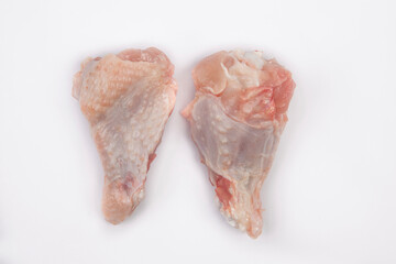 raw chicken meat and pieces isolated background