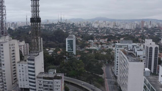 Buildings and urban landscape of a south american metropoly busy downtown