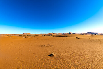 Desert landscape in Sossusvlei in the Namib Desert in Namibia