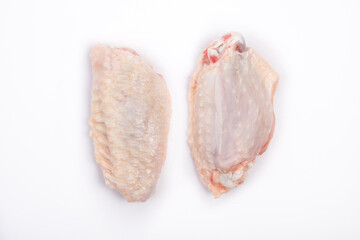 raw chicken meat and pieces isolated background