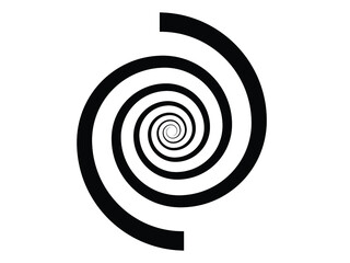 Lines in twirl Form . Spiral Vector Illustration .Technology round Logo . Design element . Abstract Geometric shape .