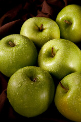 Six fresh green apples