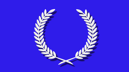 New white color 3d wheat icon on blue background,3d wheat icon