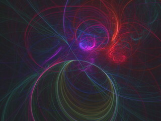Abstract fractal art background in illustration space geometry. Colorful psychedelic background. Consists of fractal texture and is suitable for use in projects on imagination, creativity and design