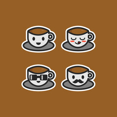 Cute coffee character vector