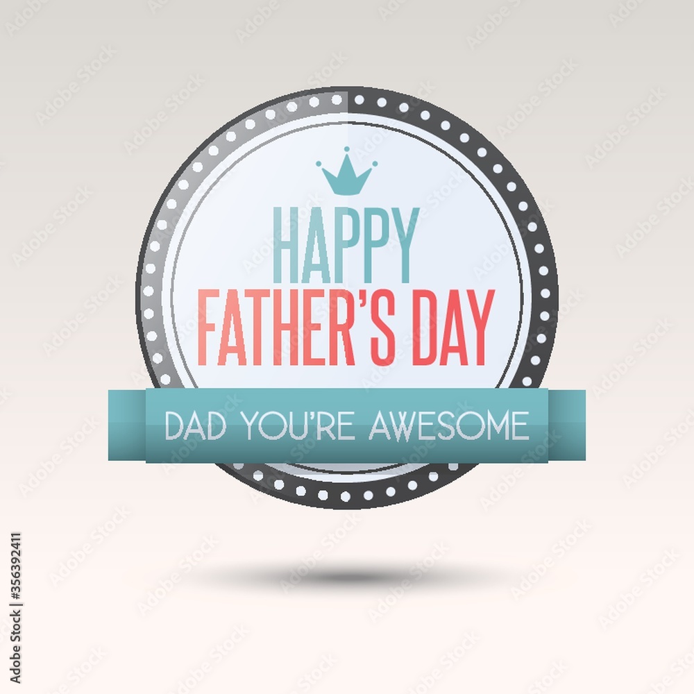 Wall mural happy father's day label